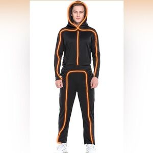 Black and Orange LED Light-Up Tracksuit